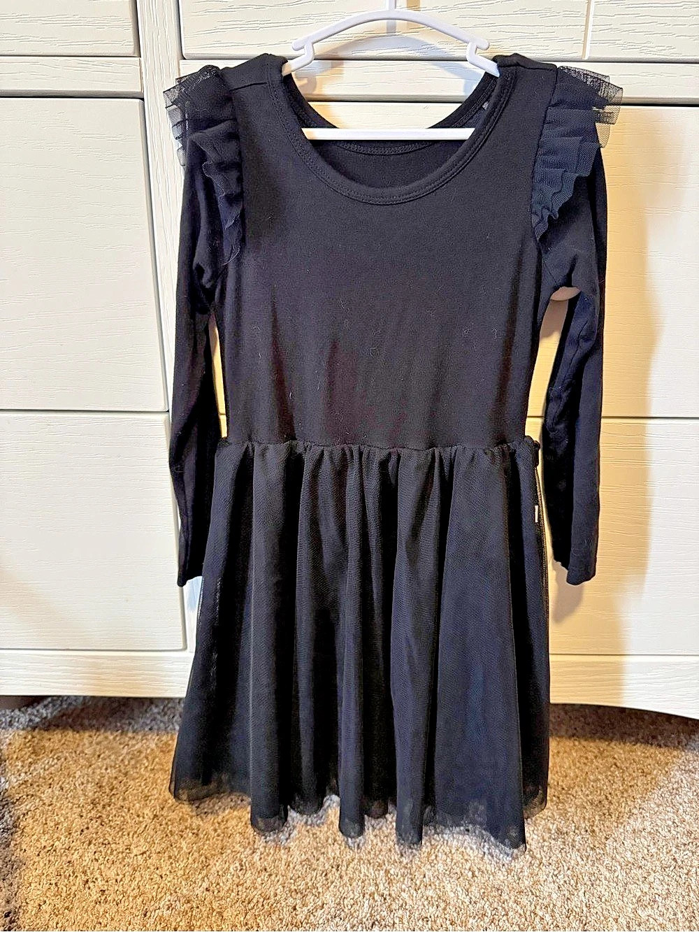 Play by #little Sleepies Long Sleeve Tulle Shoulder Dress Size 4T Like New